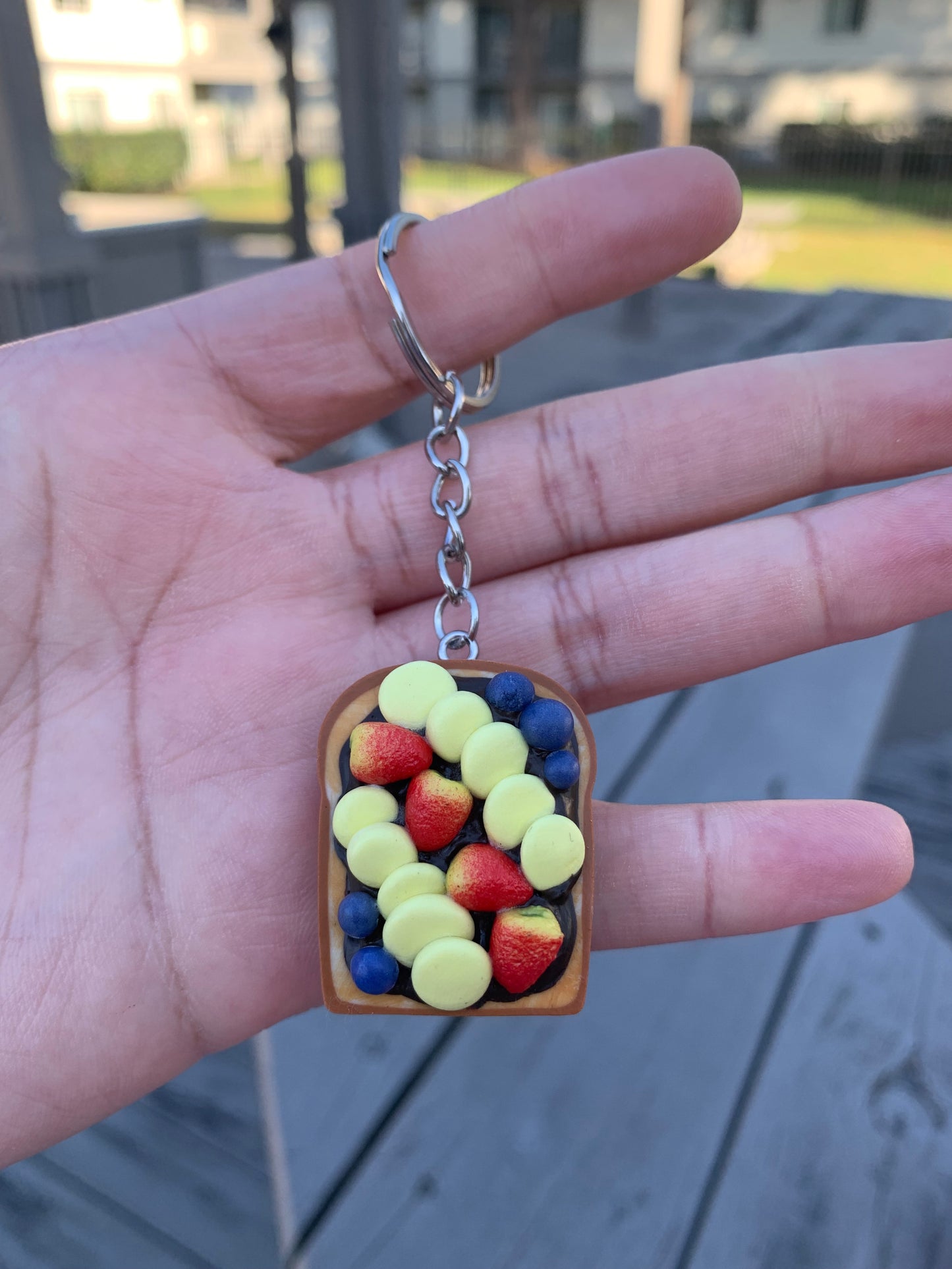 Nutella Topped with Fruit Toast Keychain