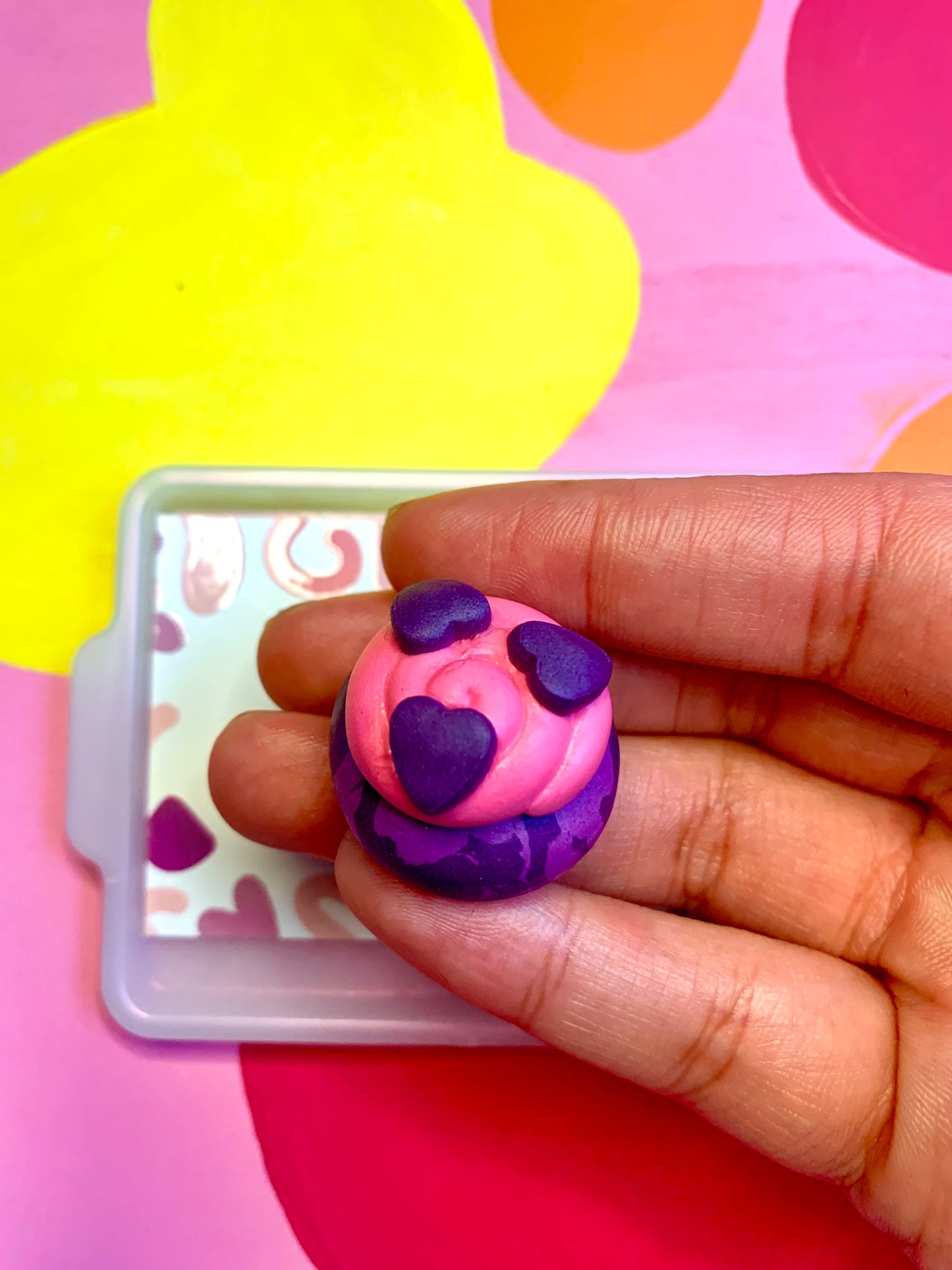 Pink Camo with Cream Spiral Valentine