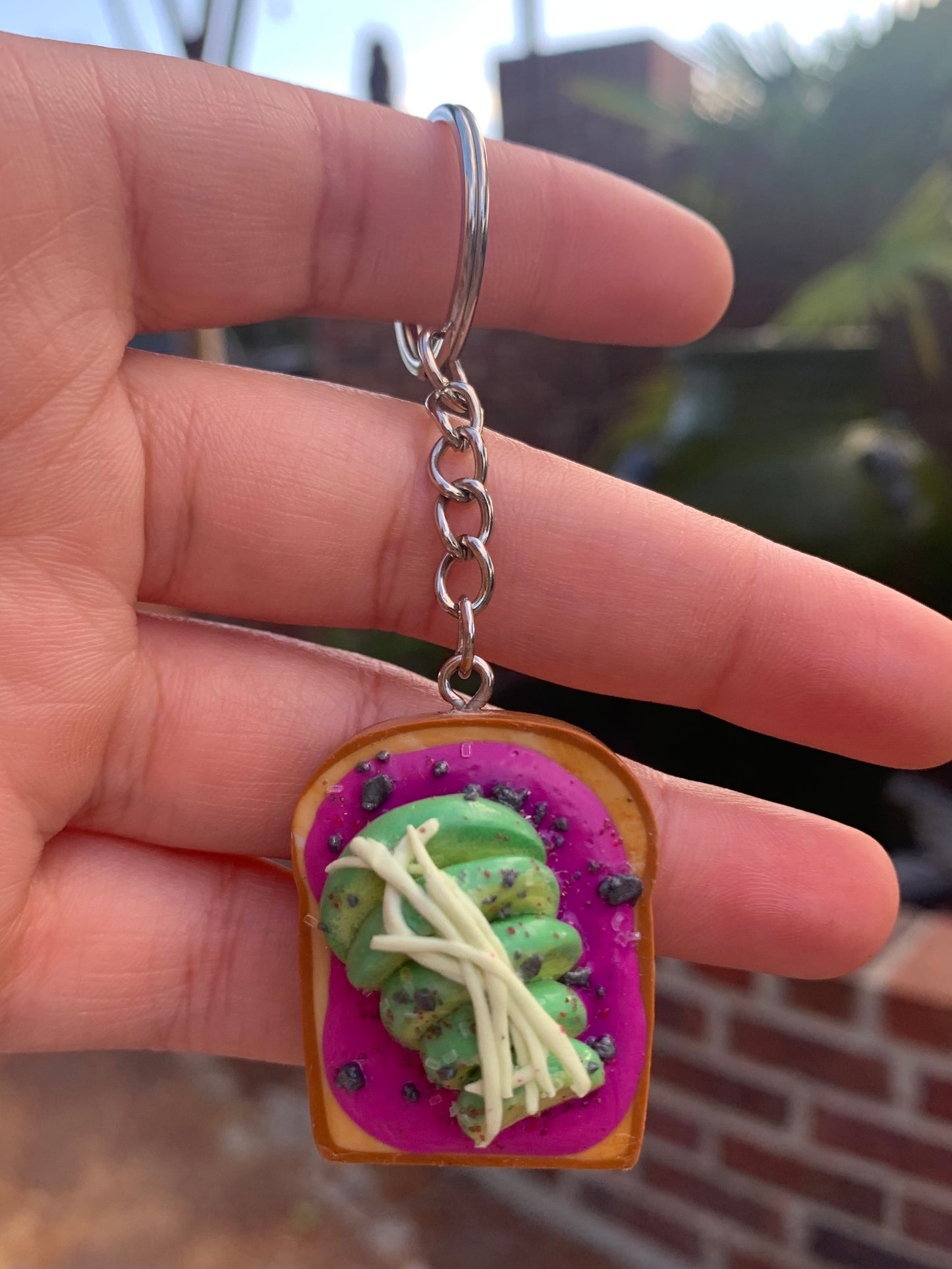 Avocado with Beat Hummus Toast Keychain