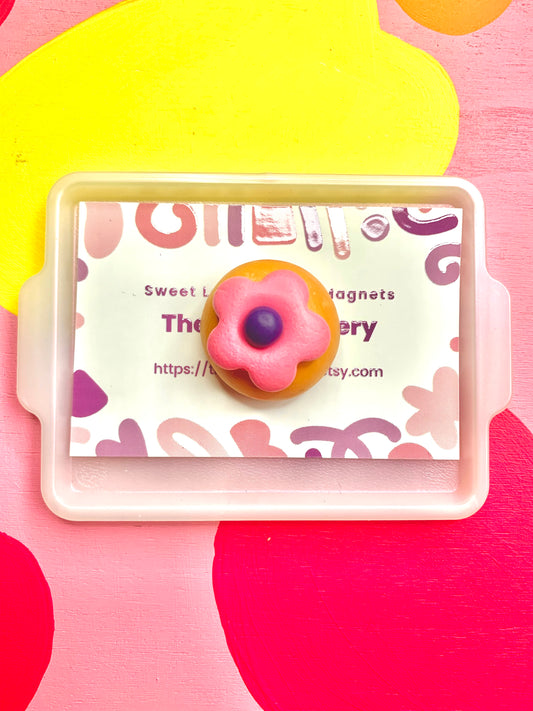 Pink Flower Cookie Magnet