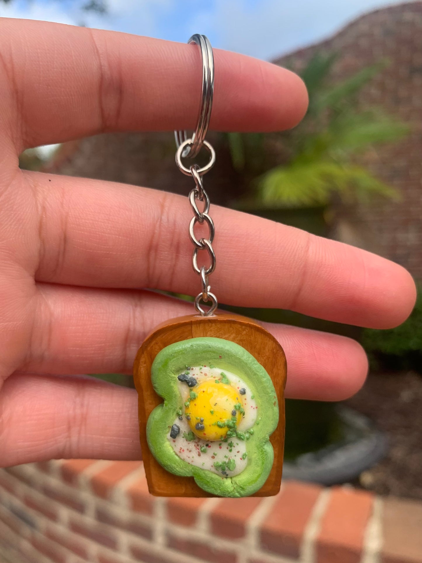 Sunny Side Up Bell Pepper Toast Keychain