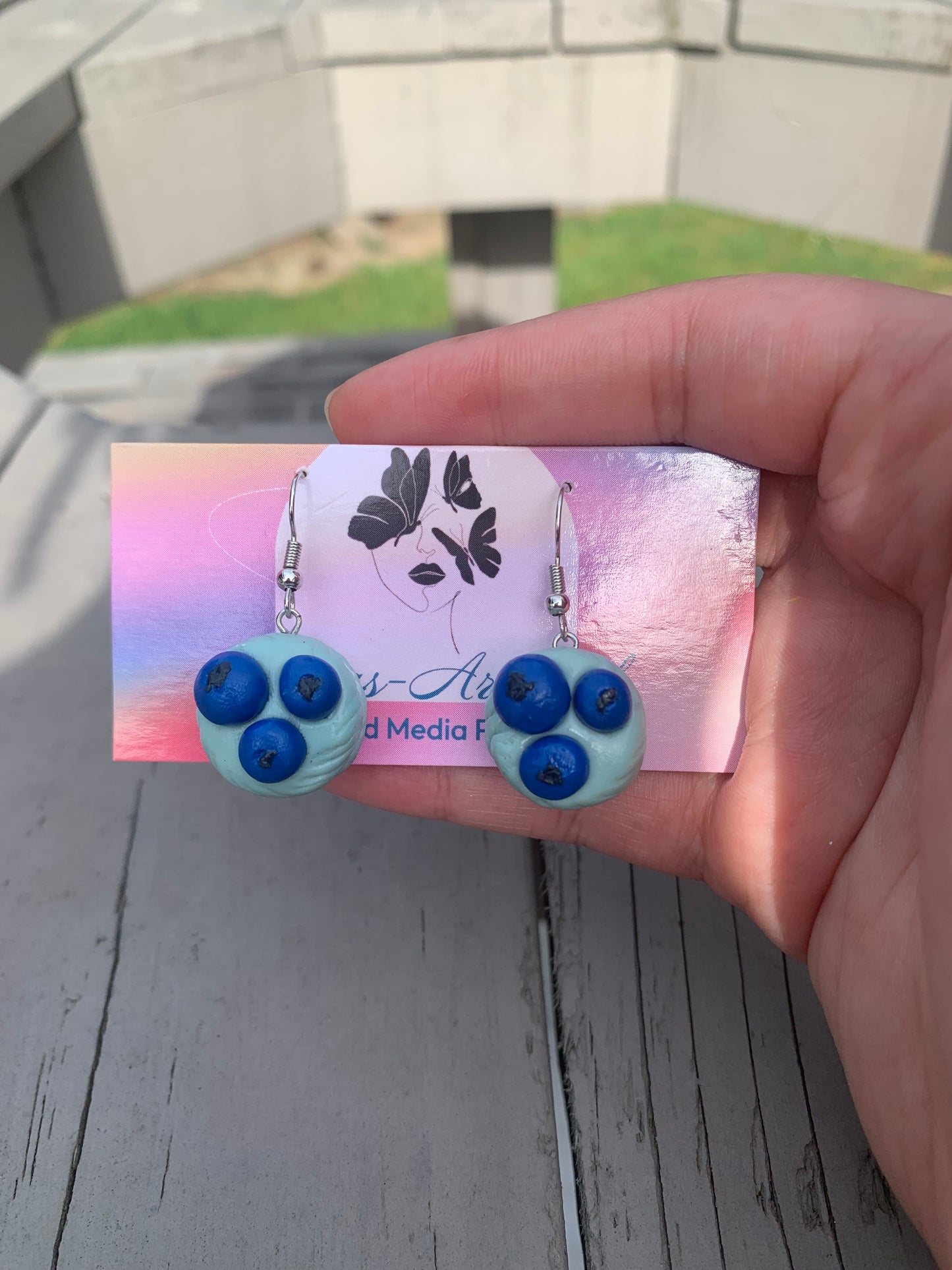 Blueberry Macaroon Earrings