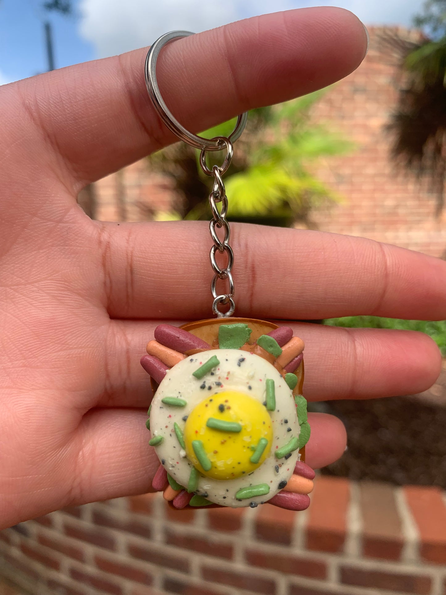 Bacon and Egg with Lettuce Toast Keychain