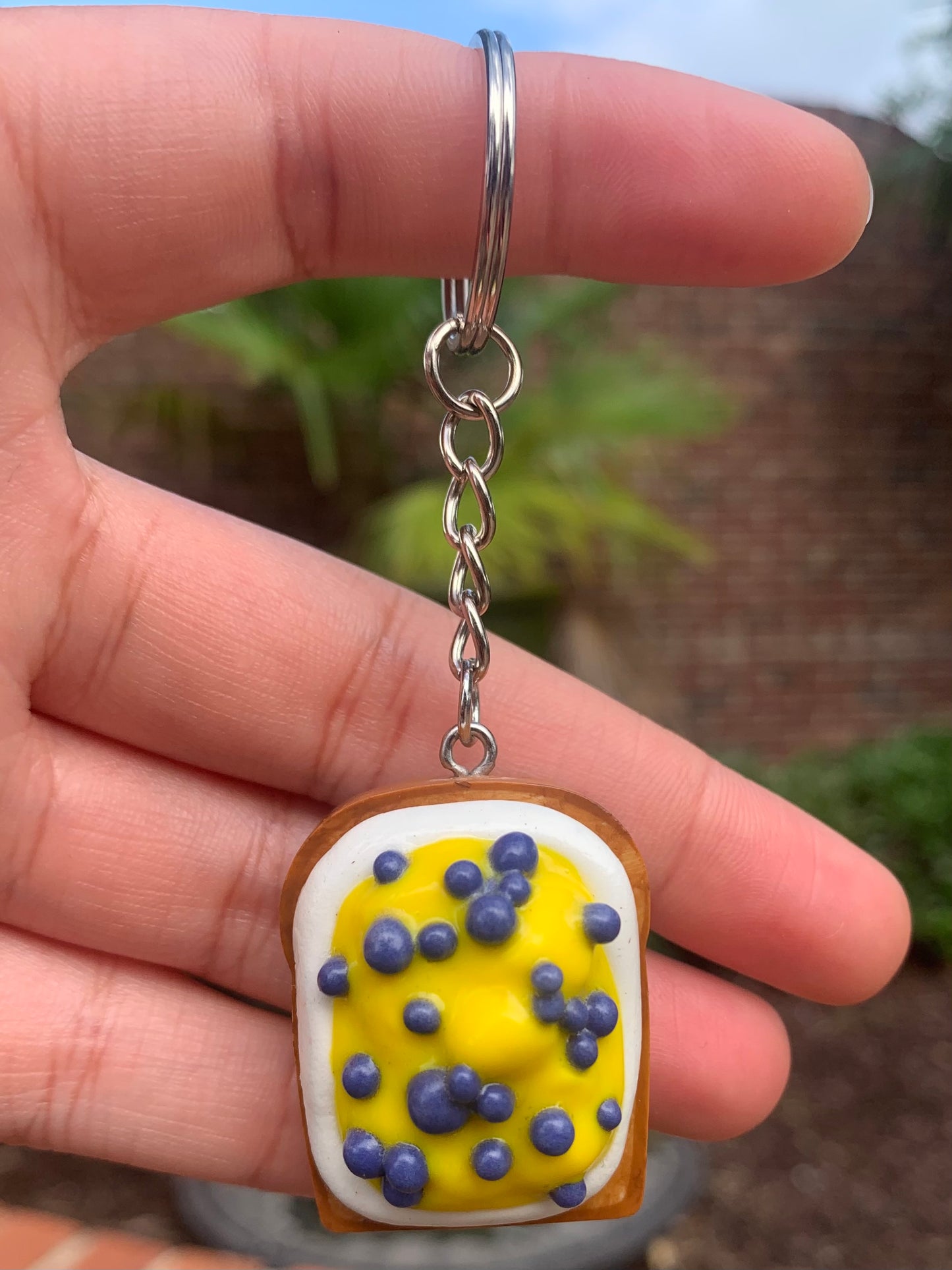 Yogurt Topped with Mango-Blueberry Toast Keychain