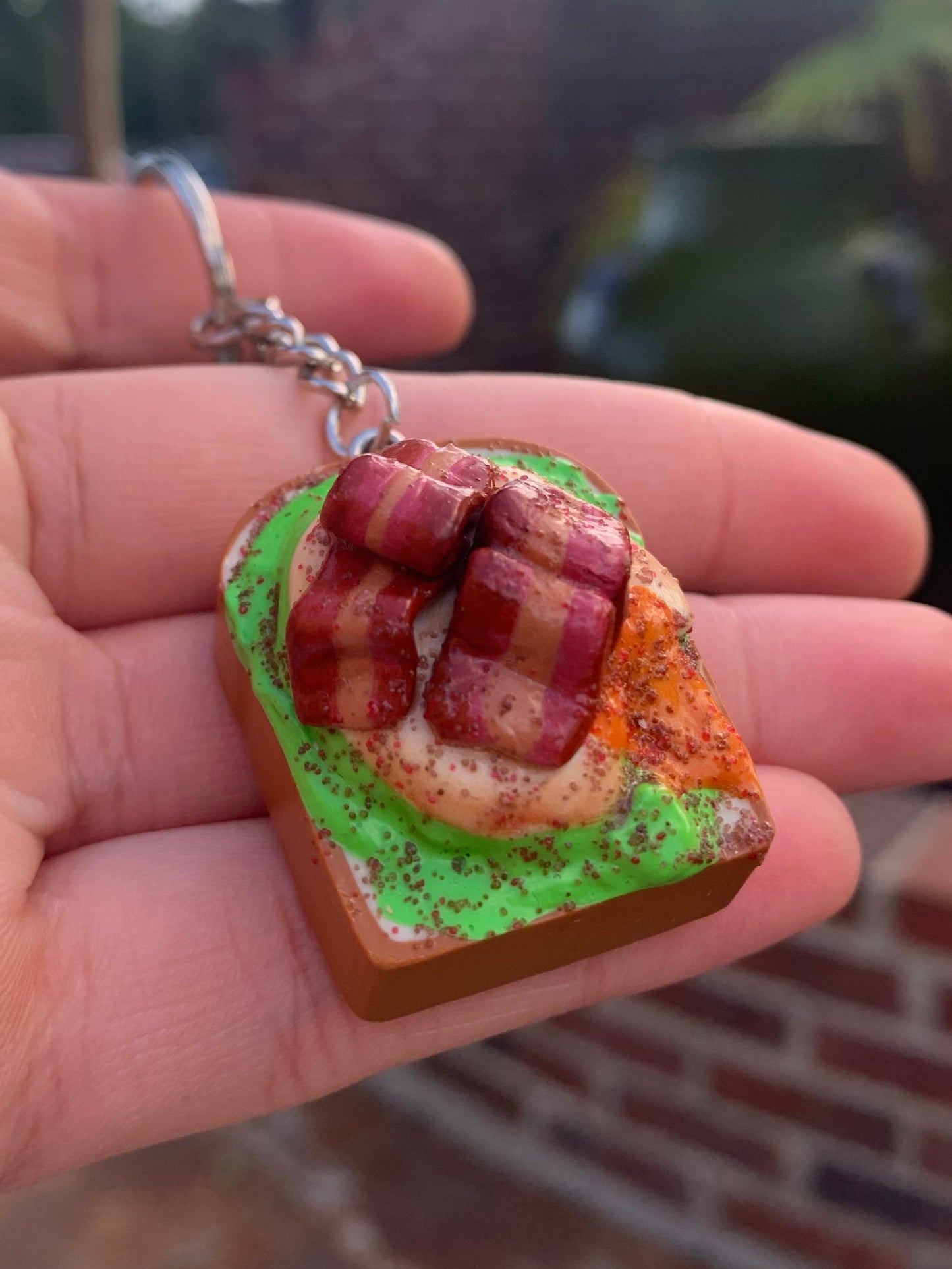 Bacon, Egg, and Avocado Toast Keychain