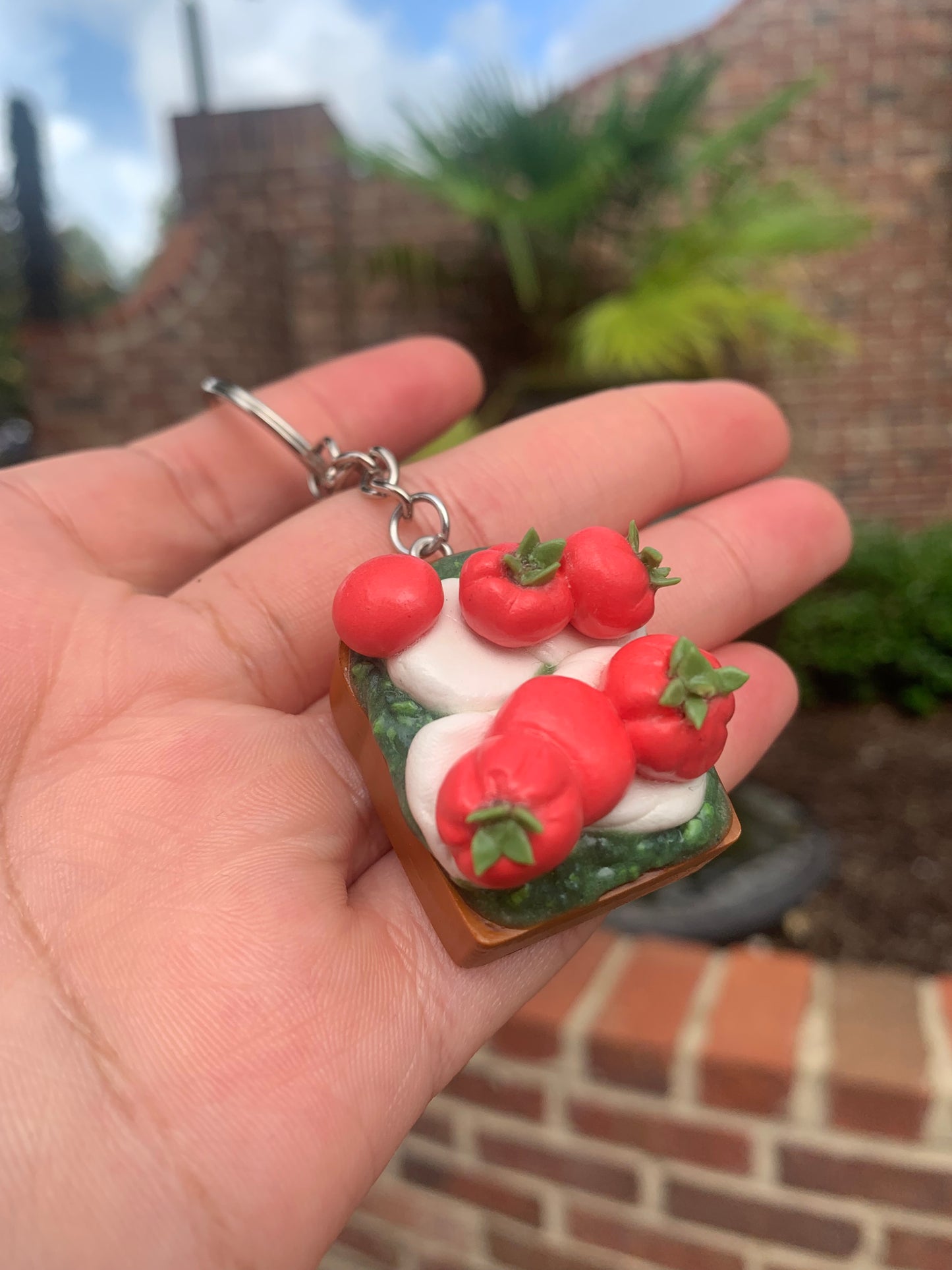 Tomato and Basil Toast Keychain