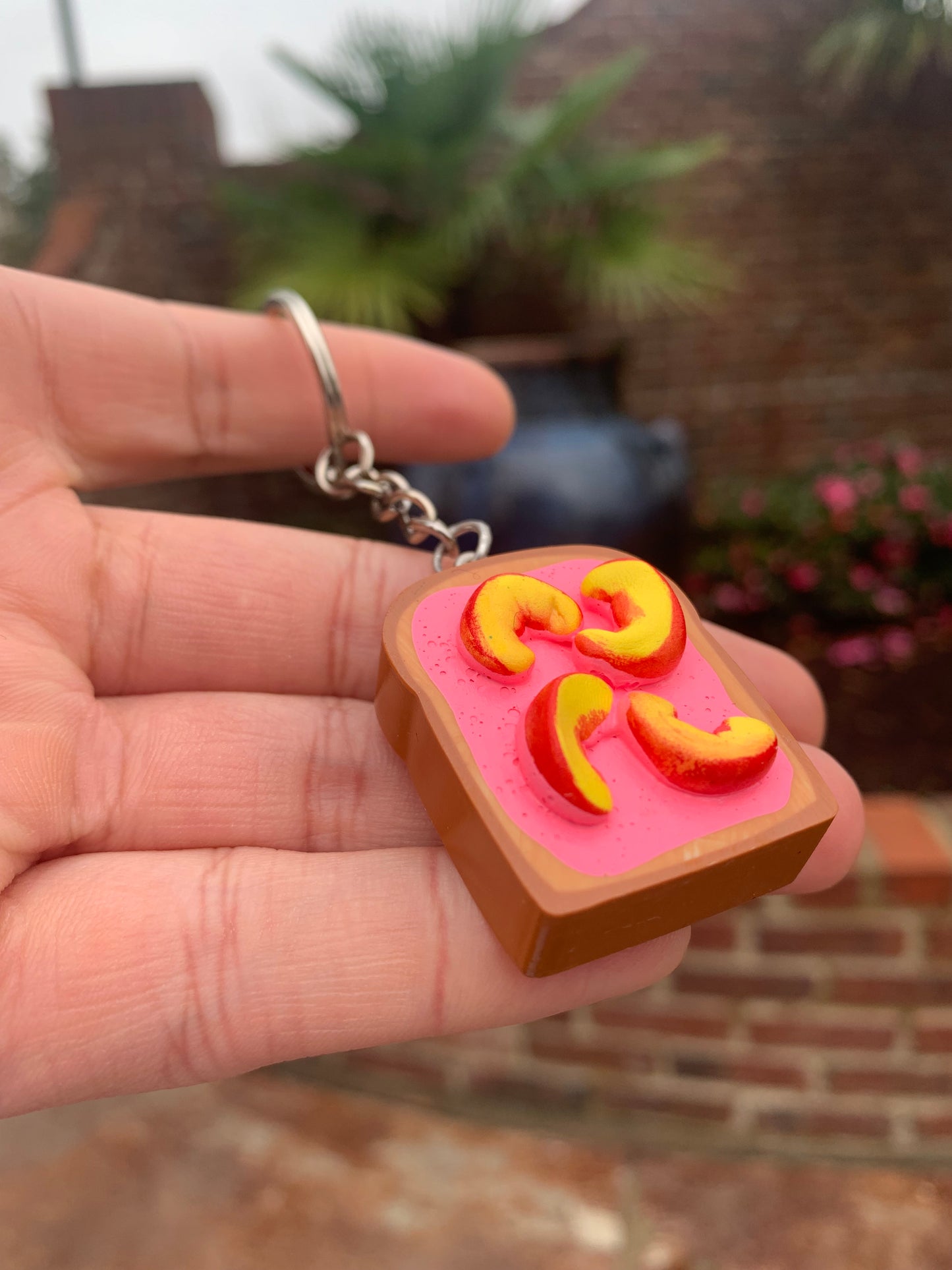 Peach Yogurt Toast Keychain