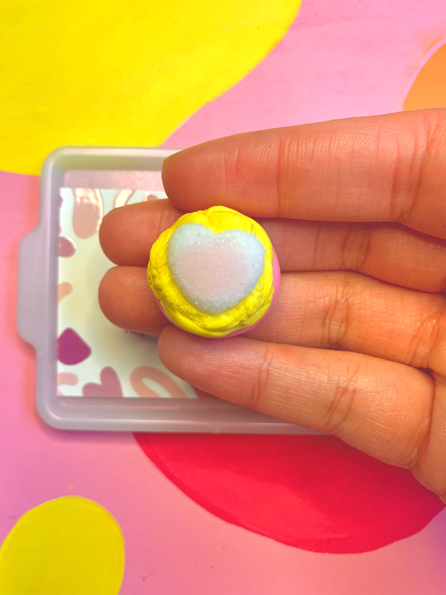 Yellow Cream with Heart Gummy Valentine Cookie