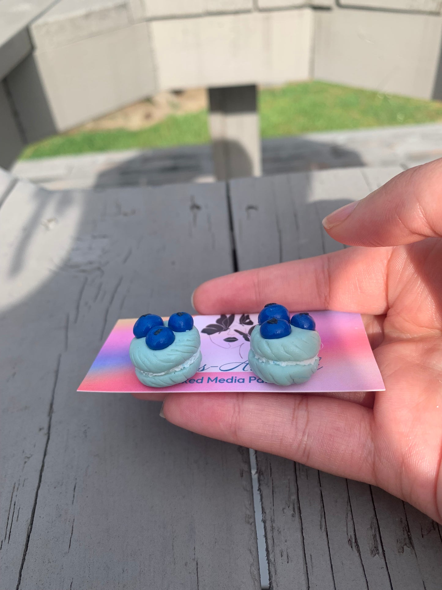 Blueberry Macaroon Earrings
