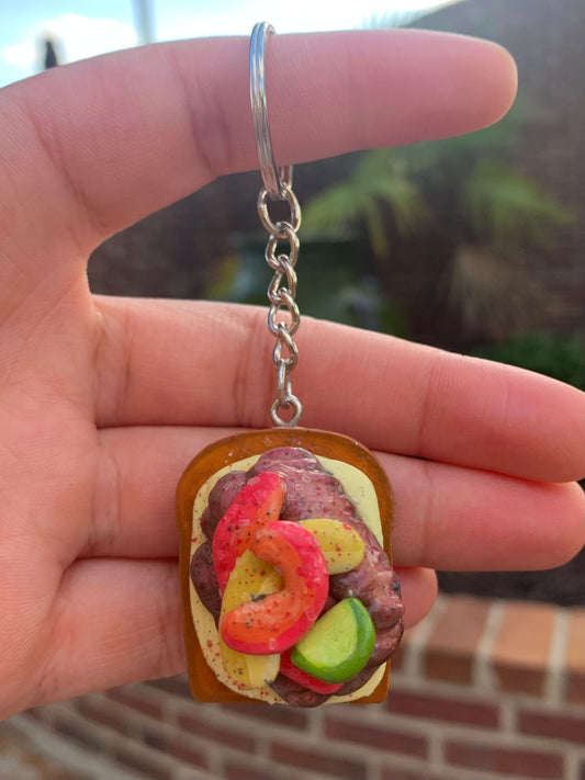 Steak Fajitas Toast Keychain