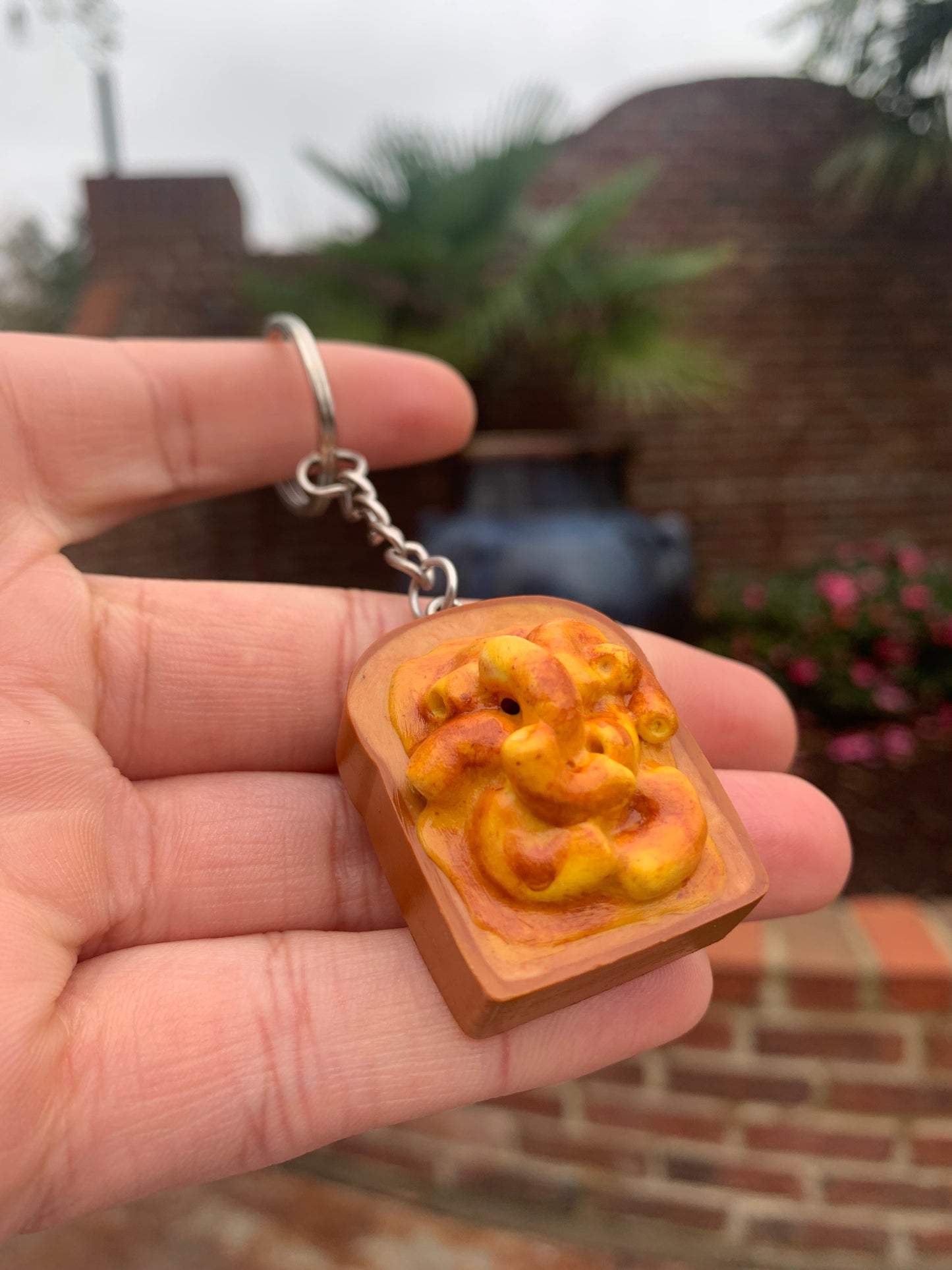 Macaroni and Cheese Toast Keychain