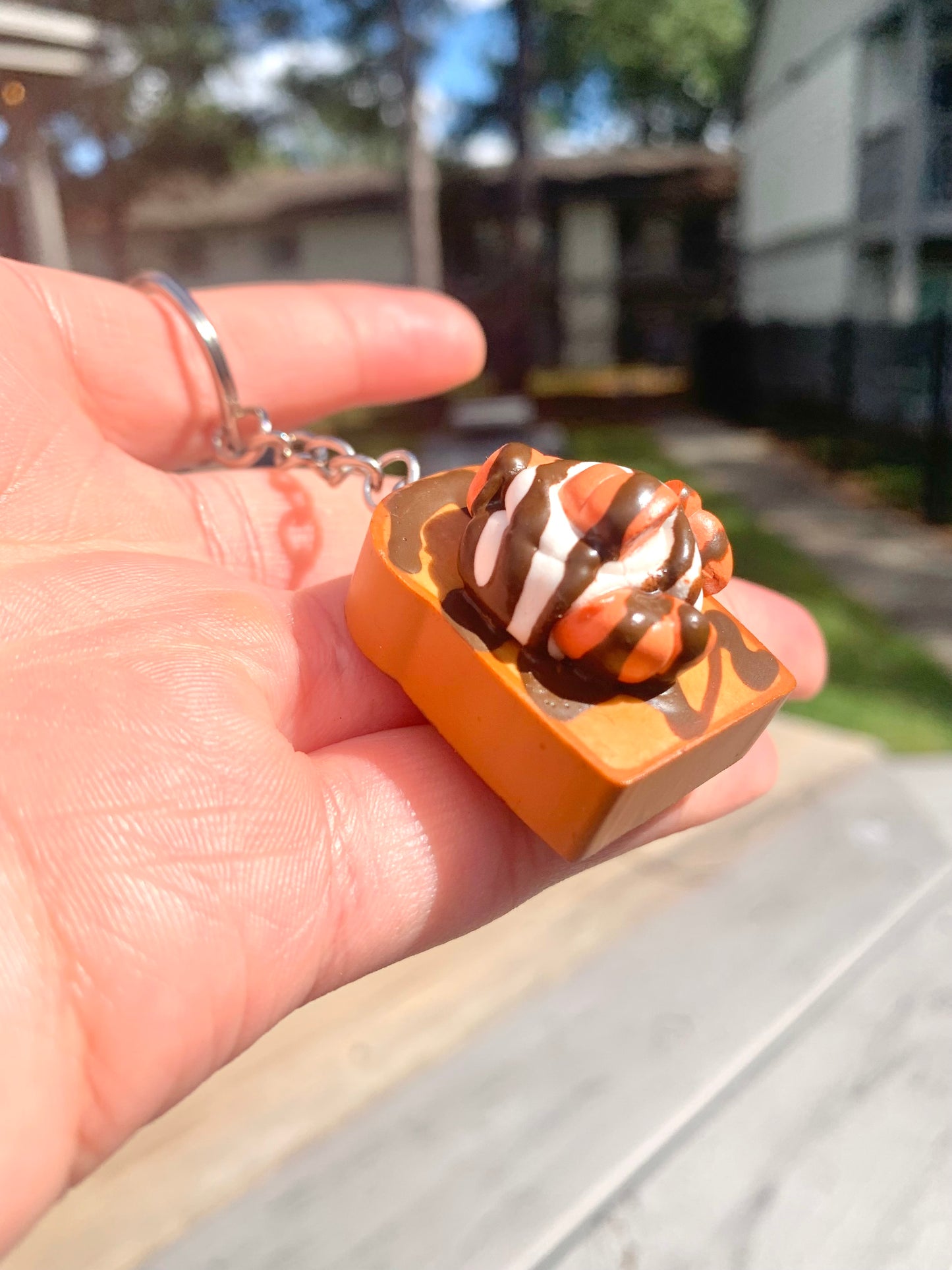 Chocolate Pumpkin Drizzle Keychain