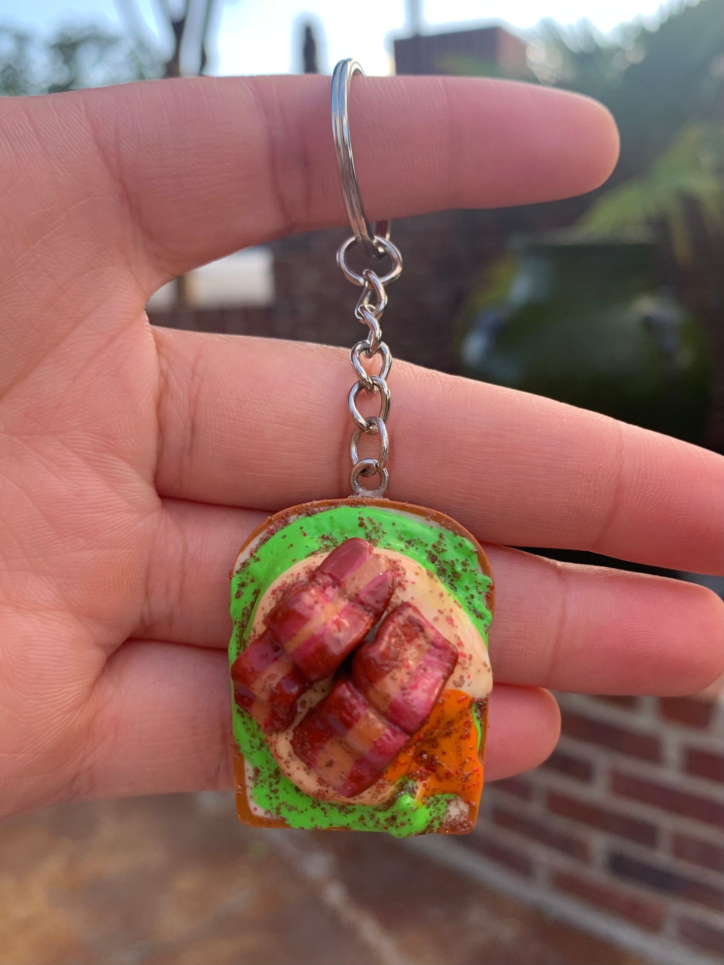 Bacon, Egg, and Avocado Toast Keychain