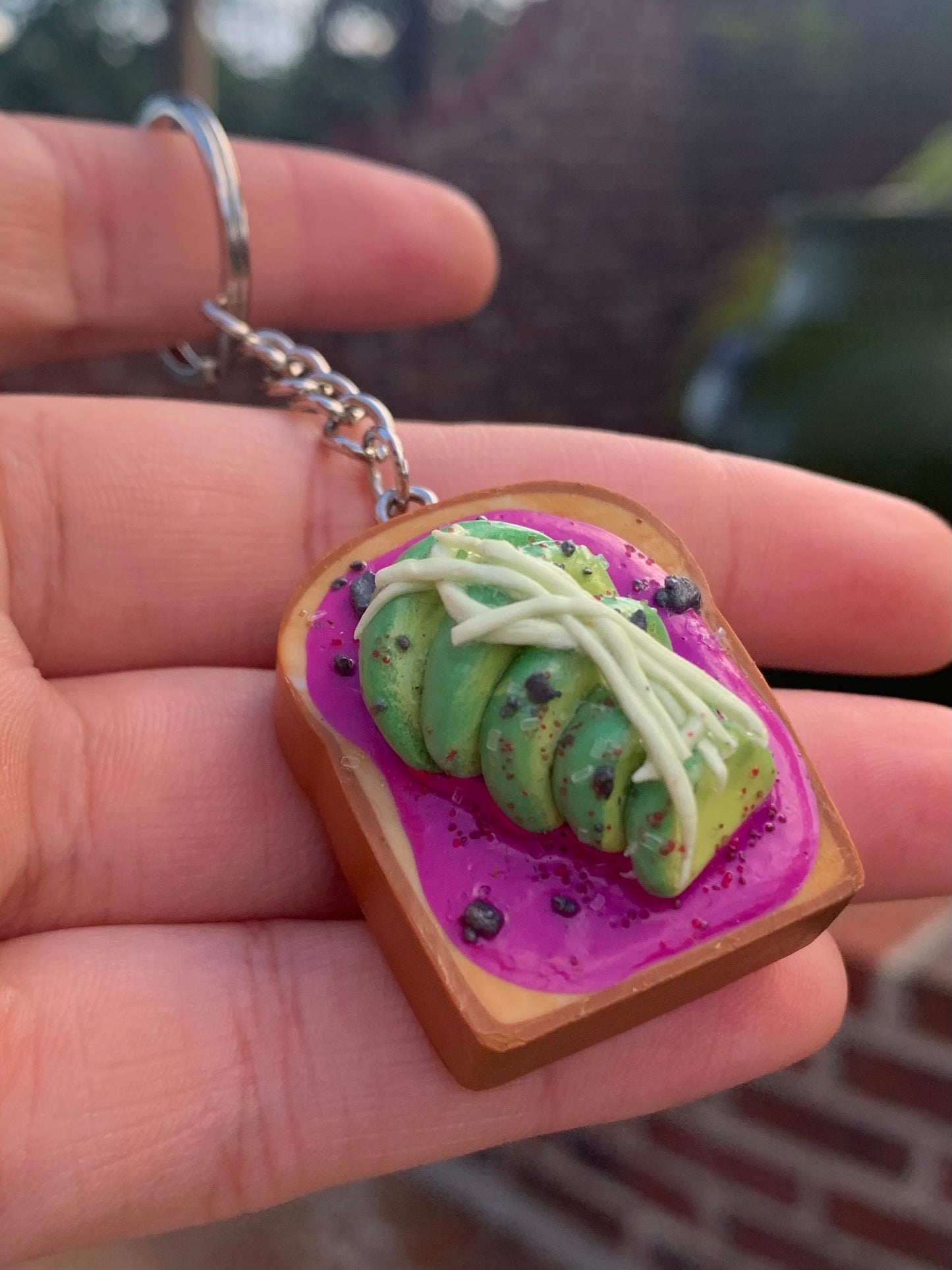 Avocado with Beat Hummus Toast Keychain