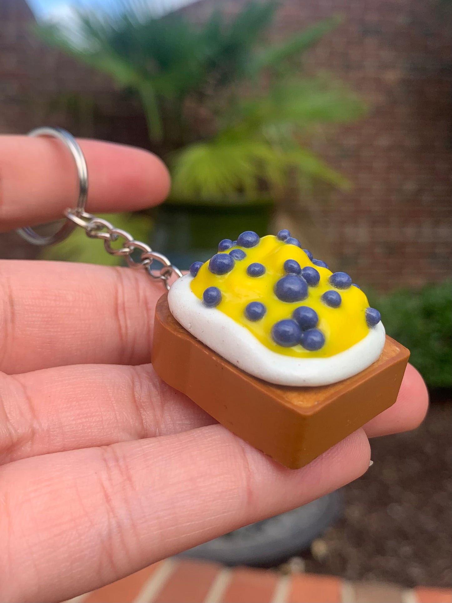 Yogurt Topped with Mango-Blueberry Toast Keychain