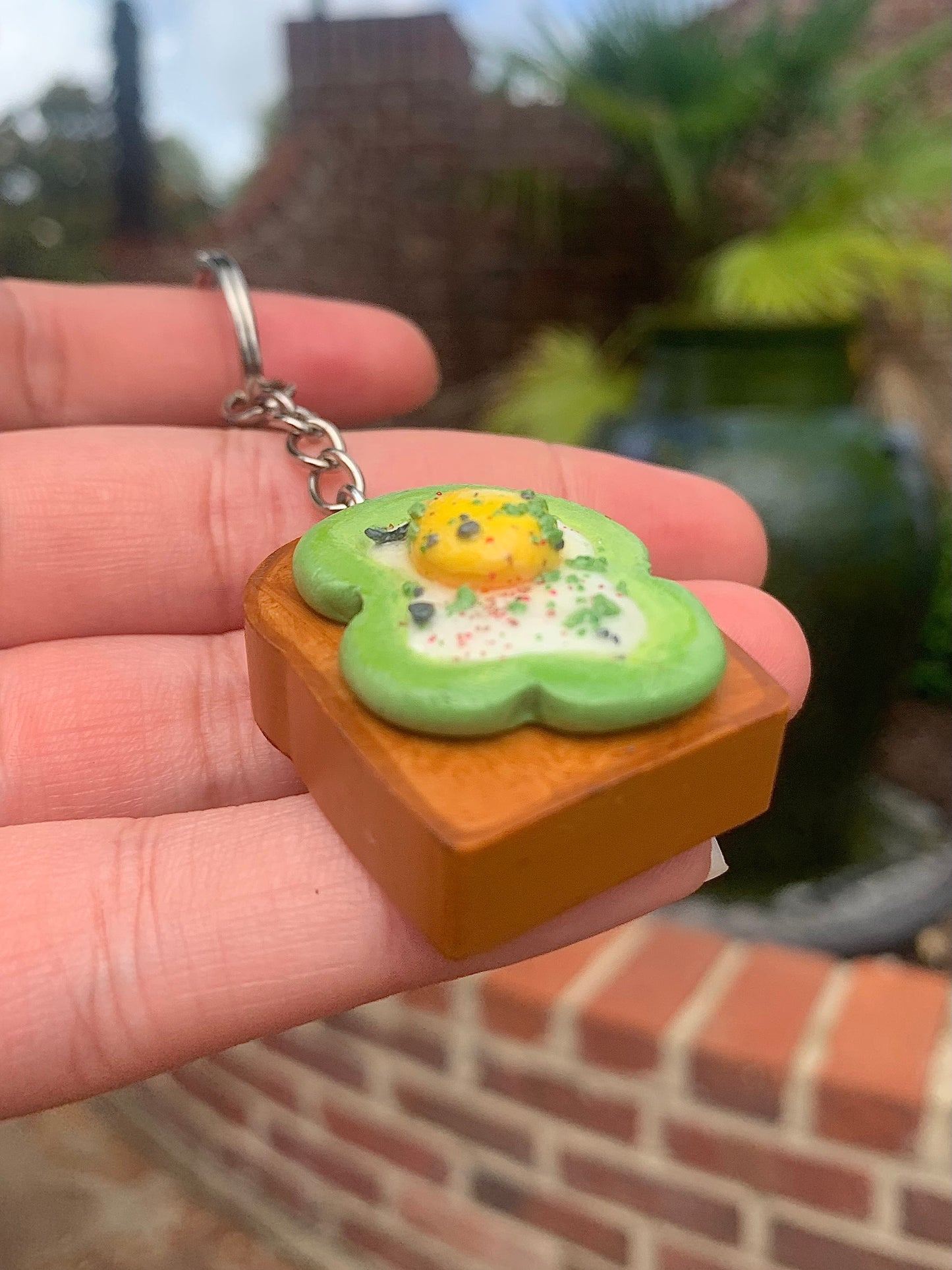 Sunny Side Up Bell Pepper Toast Keychain