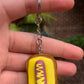 Cheese and Mustard Hotdog Keychain