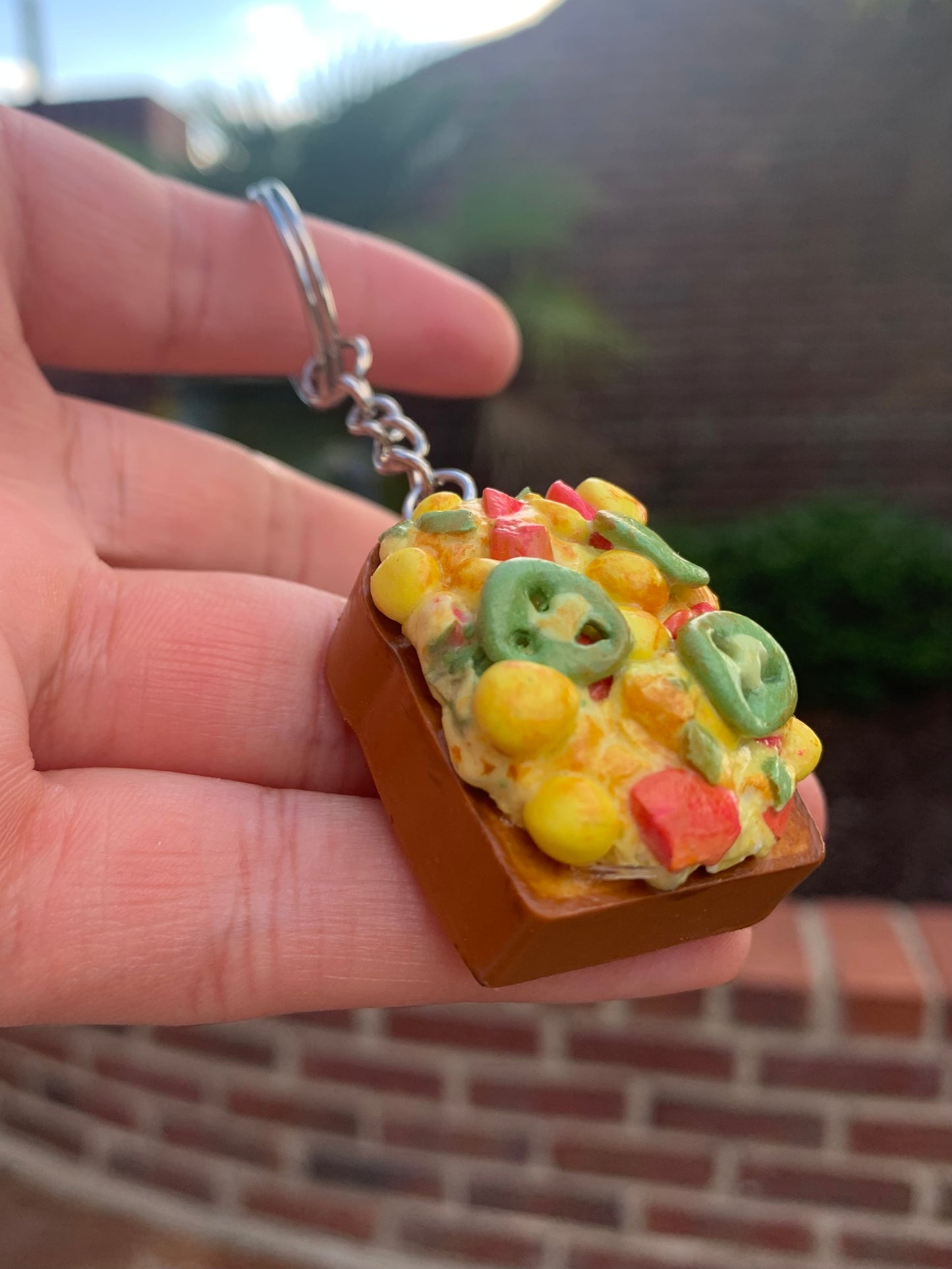 Cheesy Corn Masala Toast Keychain