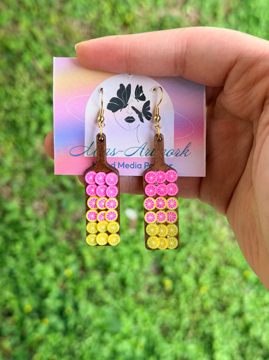 Pink Lemon Charcuterie Board Earrings