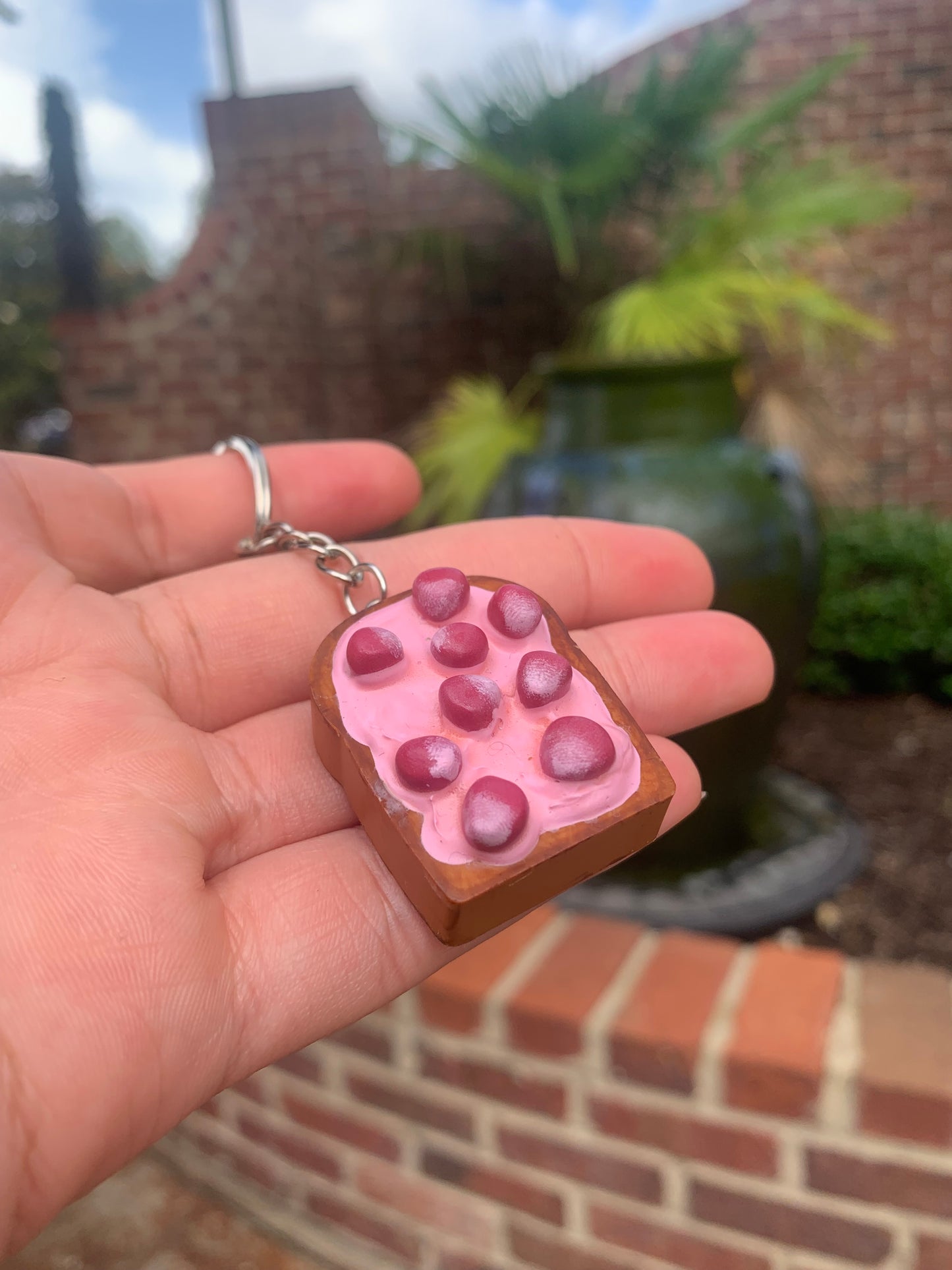 Pomegranate Yogurt Toast Keychain
