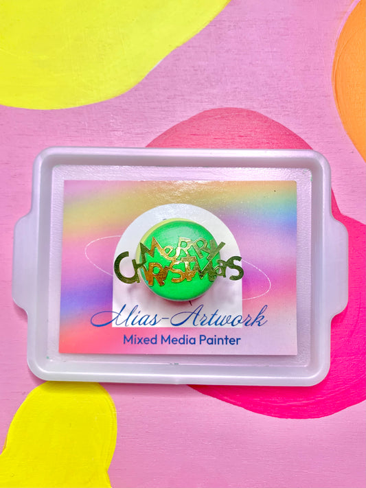 Green “Merry Christmas” Cookie Magnet