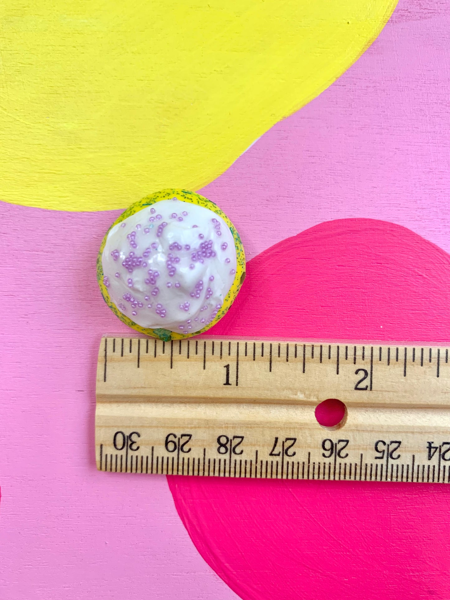 Mardi Gras Cream Puff with Purple Sprinkles Cookie Magnet