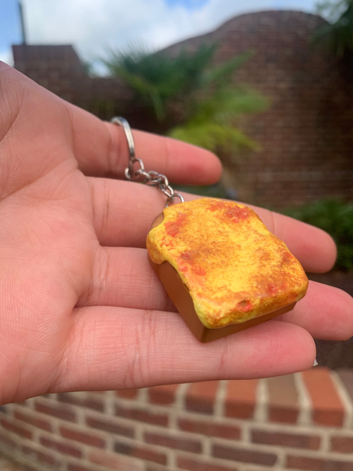 Open-faced Grilled Cheese Keychain