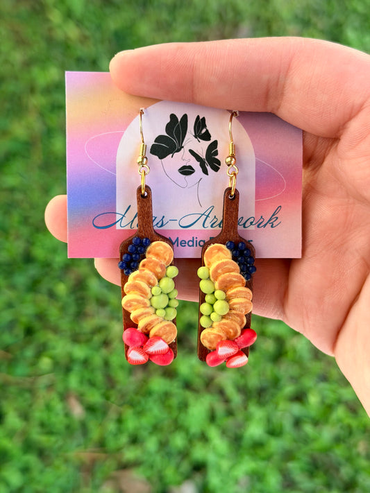 Pancake with Berries Charcuterie Board Earrings