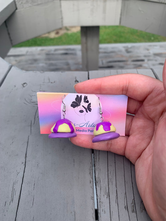 Ube Ice Cream Cookie Earrings