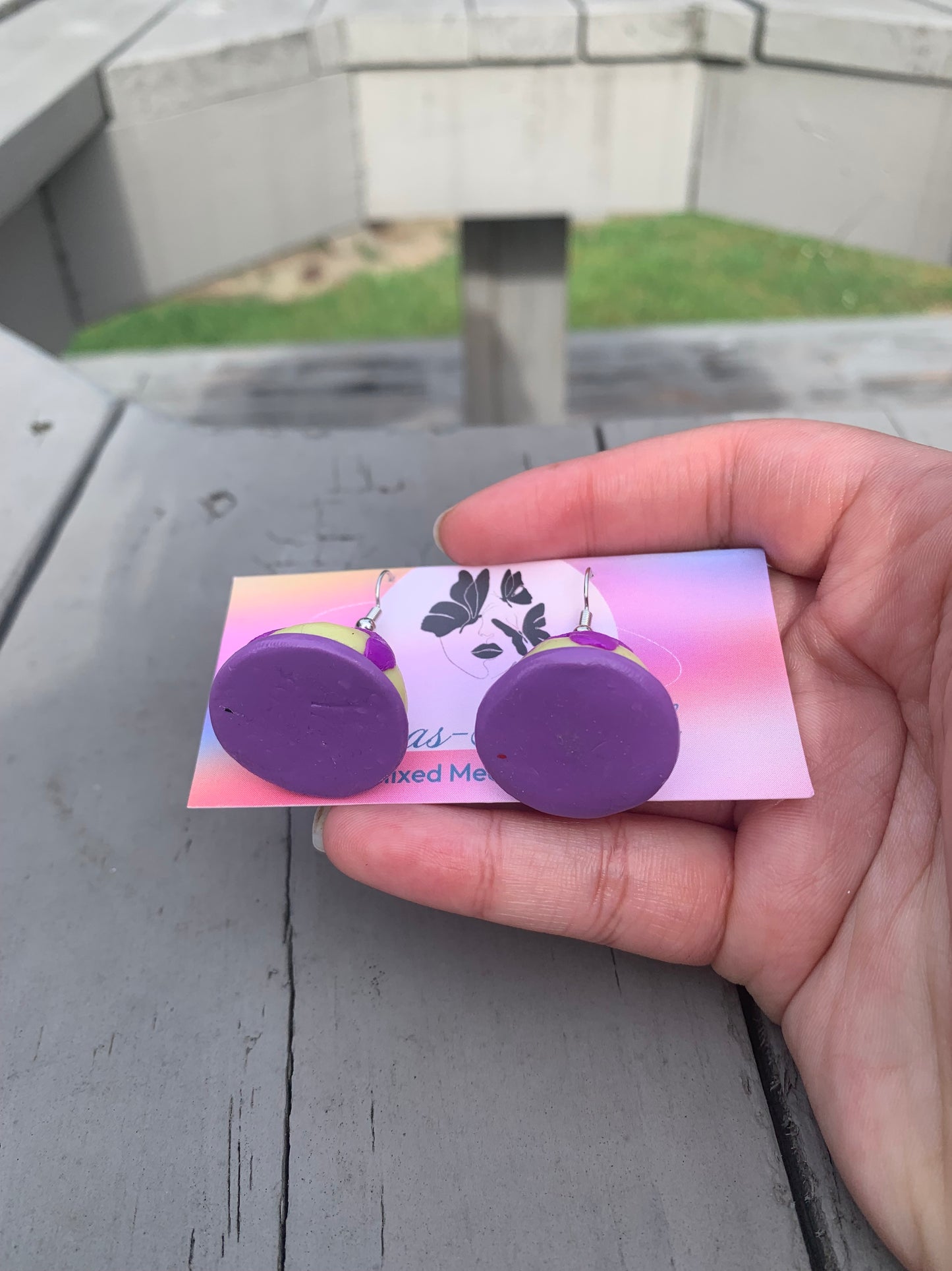 Ube Ice Cream Cookie Earrings