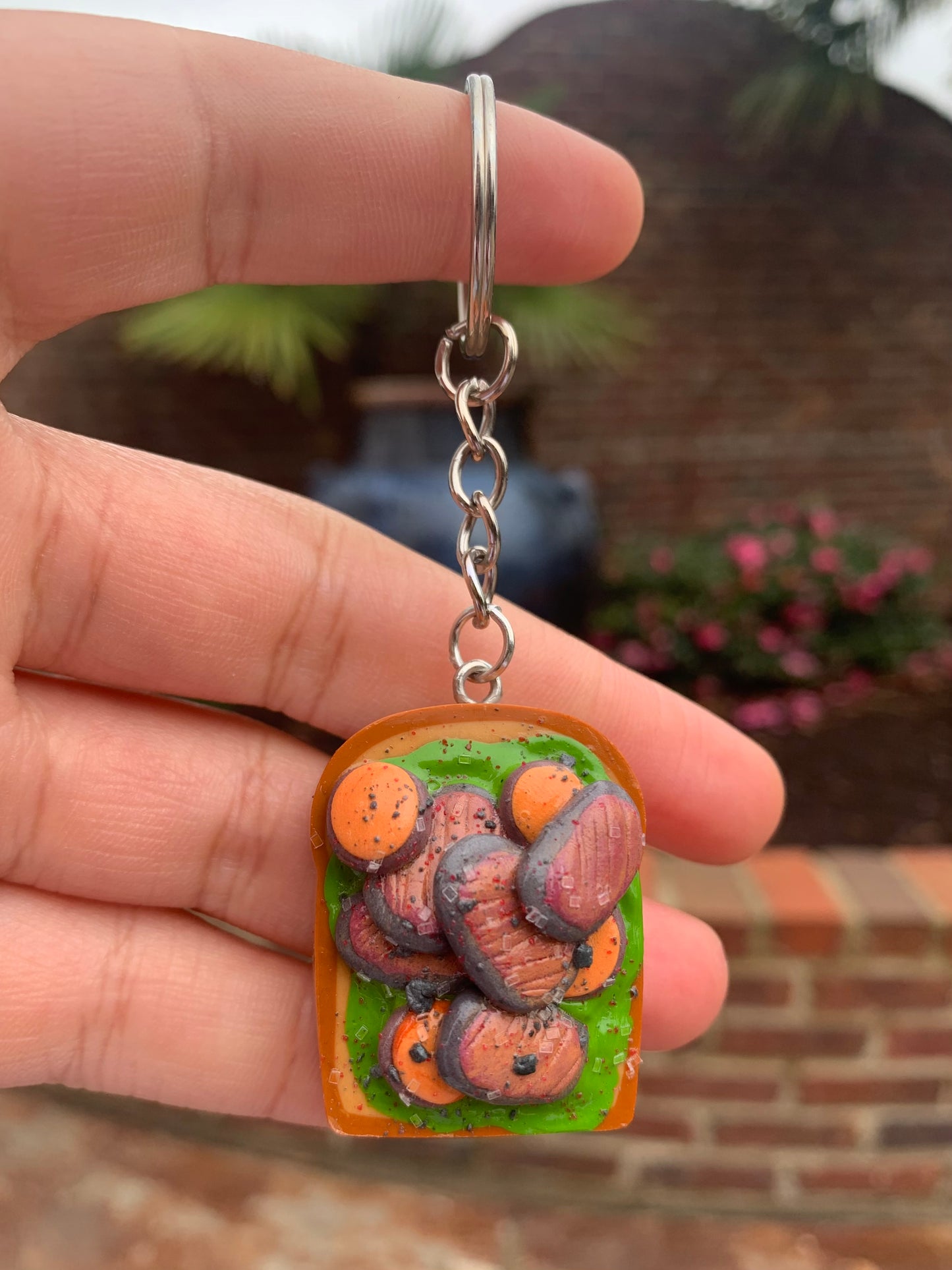 Beef and Yams on Avocado Toast Keychain