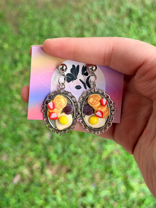 Pancake Breakfast Silver-Plated Earrings