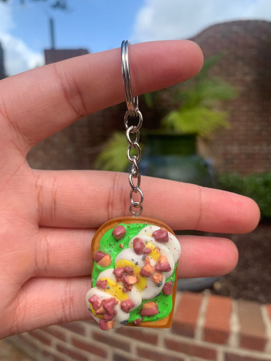 Boiled Egg and Bacon with Avocado Toast Keychain