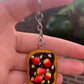 Chocolate Strawberry with Sunflower Seeds Toast Keychain