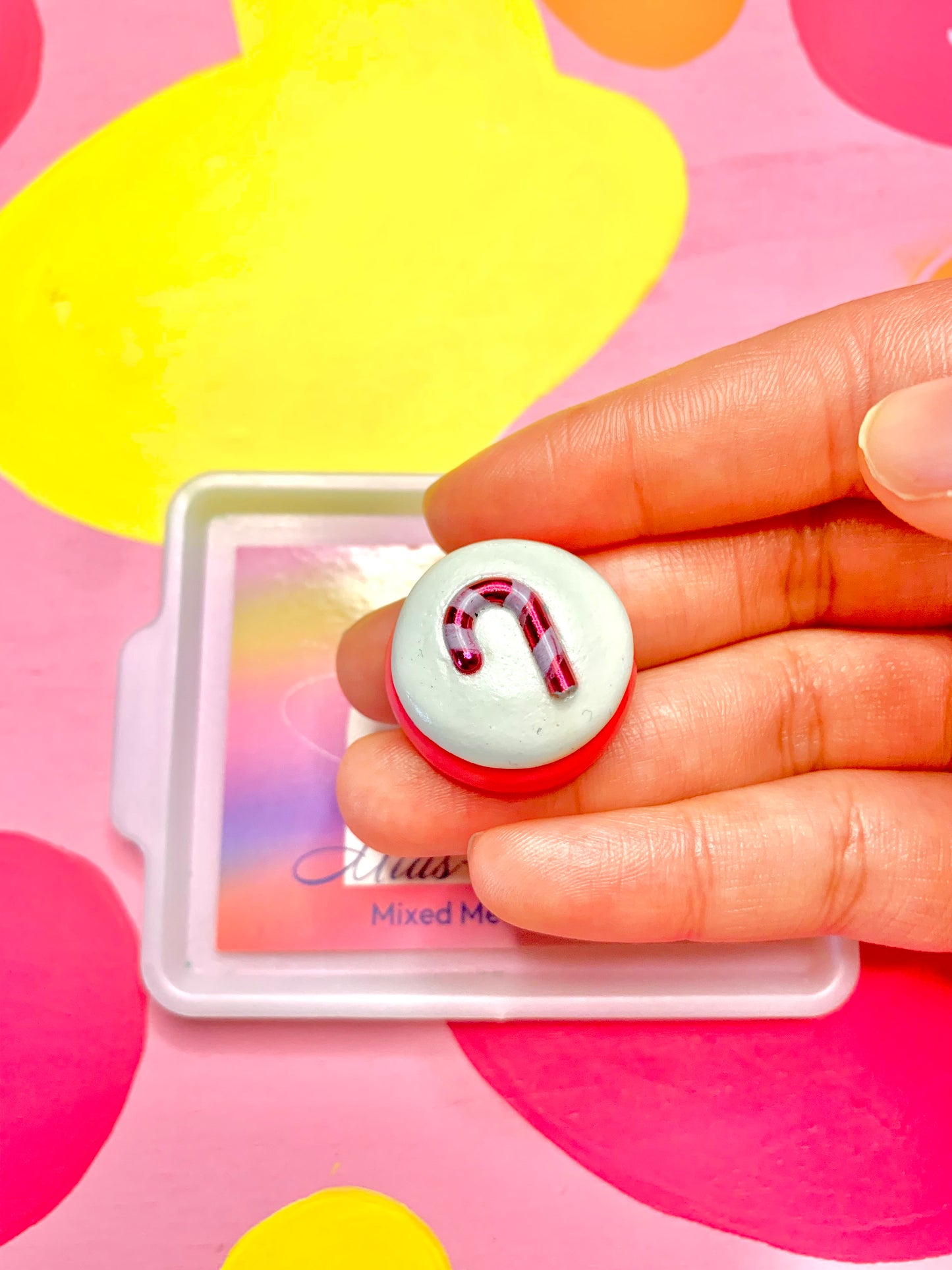 Red Candy Cane Cookie Magnet