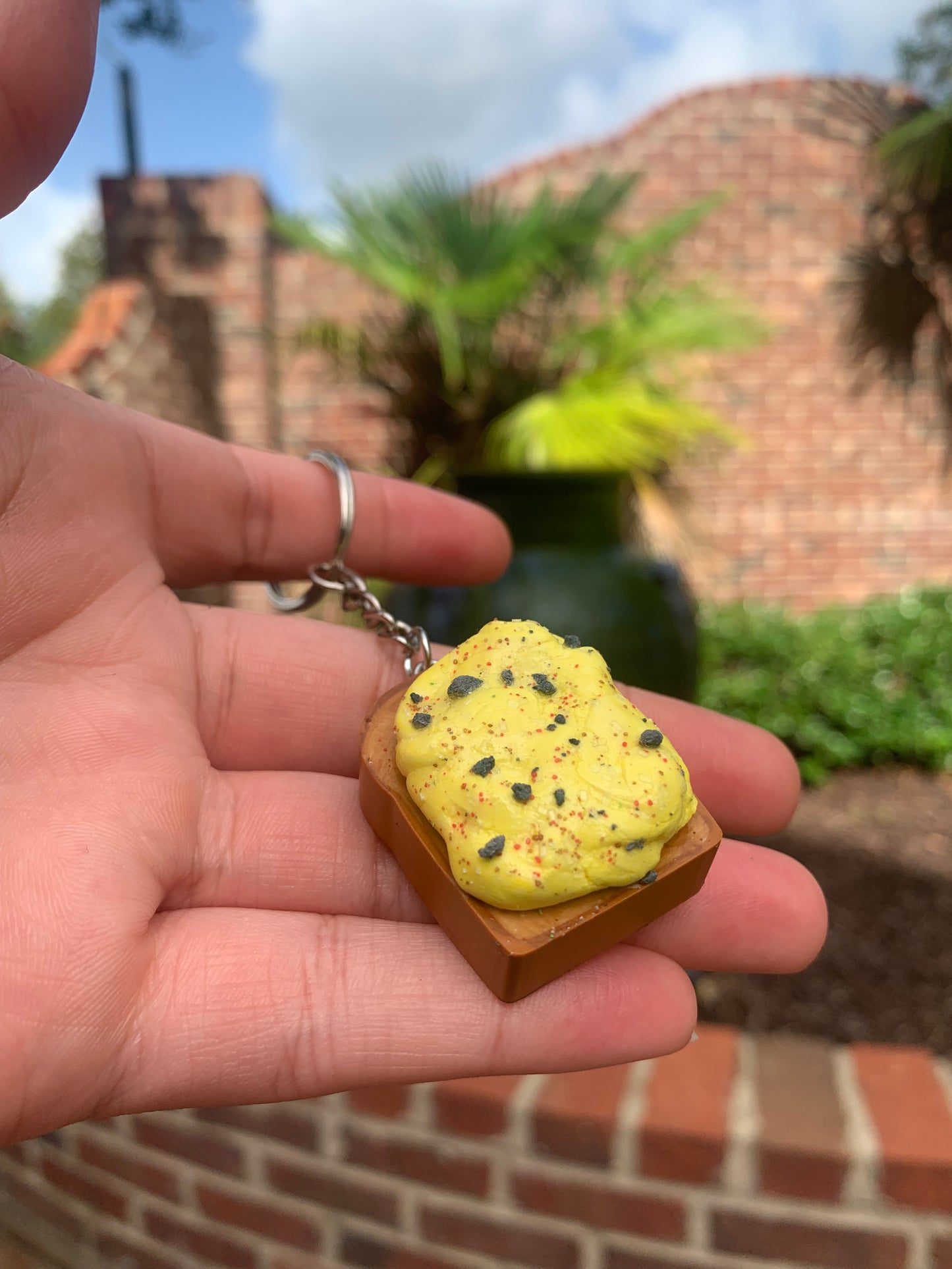 Scrambled Egg Toast Keychain