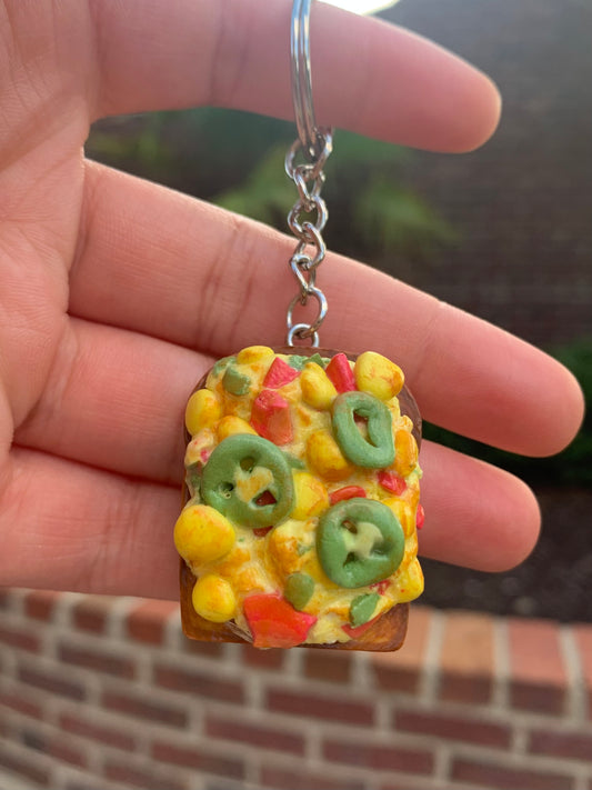 Cheesy Corn Masala Toast Keychain