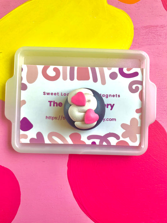 Pink Heart Swivel on Purple Valentine Cookie