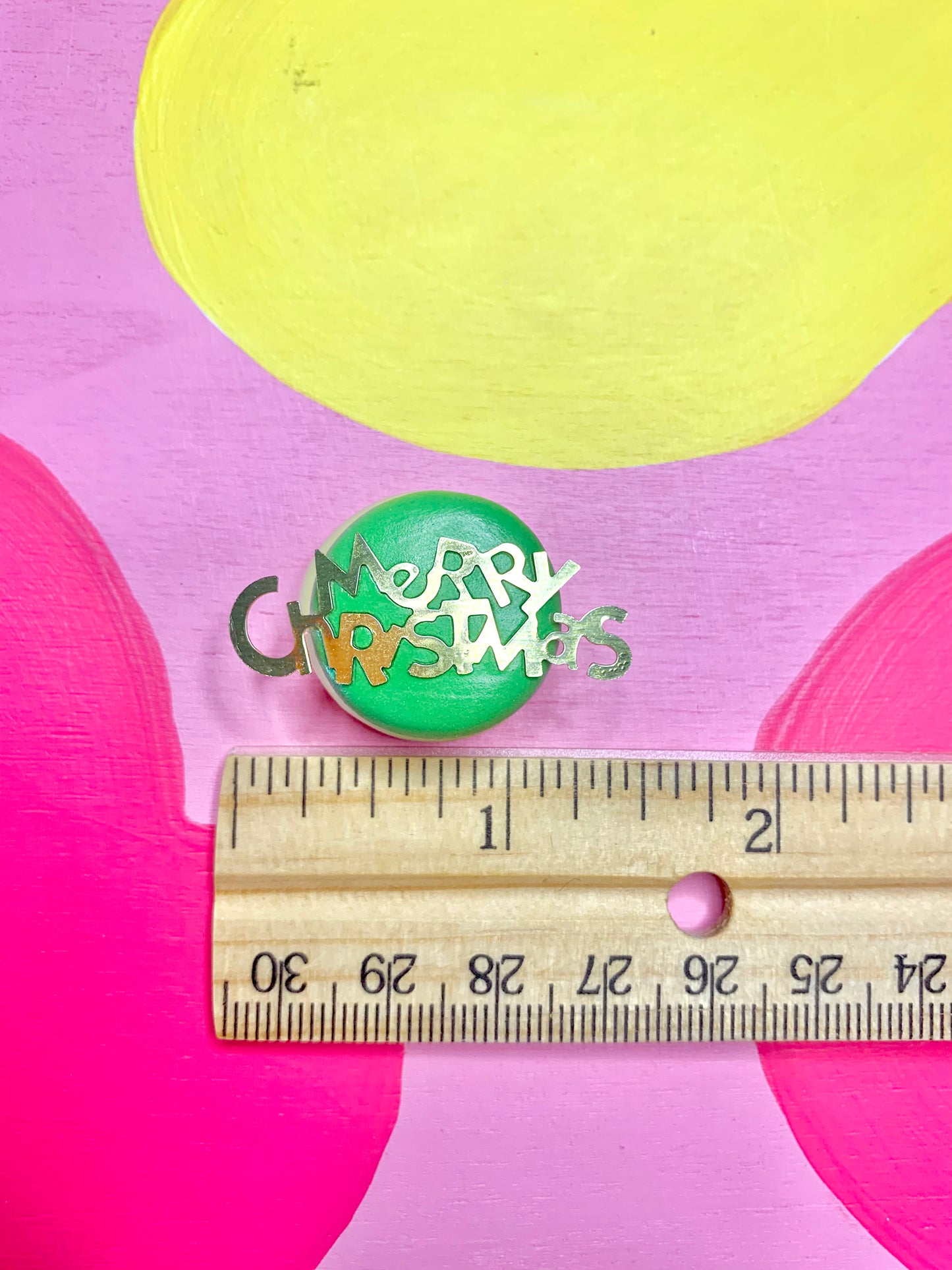 Green “Merry Christmas” Cookie Magnet