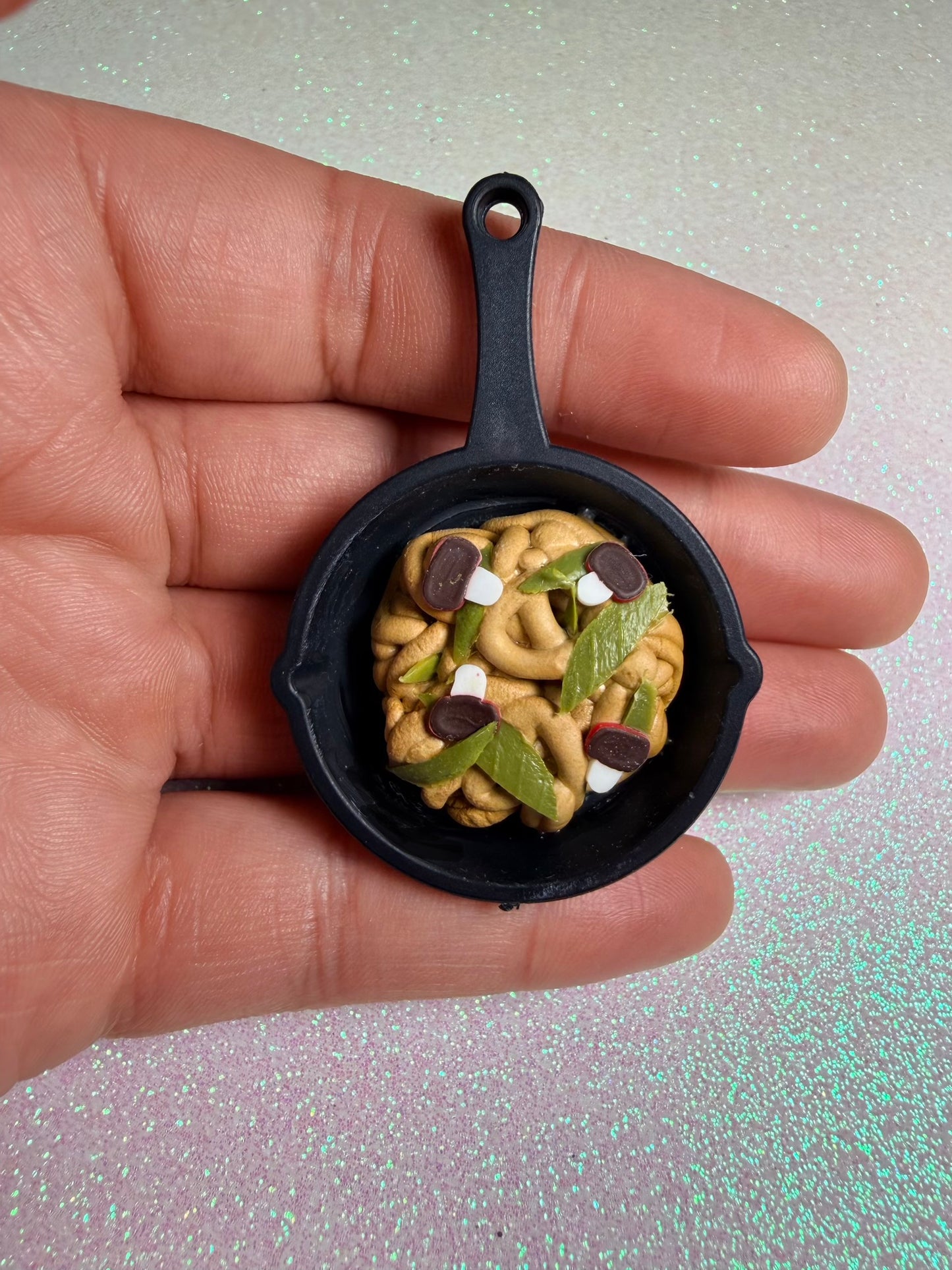 Mushroom Noodles Skillet Charm