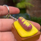 Cheese and Mustard Hotdog Keychain