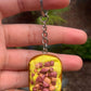 Scrambled Eggs with Bacon Bits on Toast Keychain