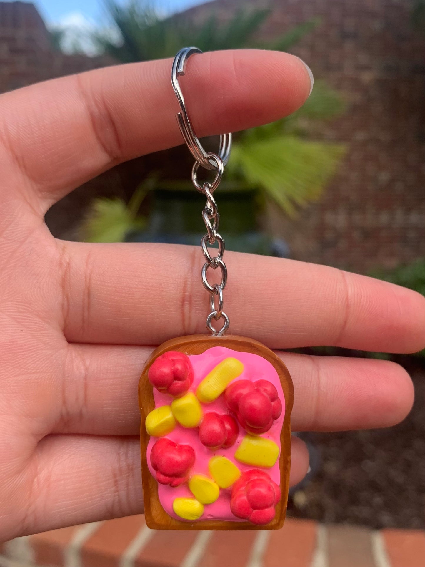 Mango and Raspberry Yogurt Toast Keychain