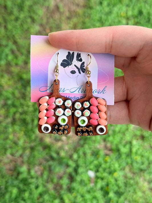 Sushi Plate Charcuterie Board Earrings