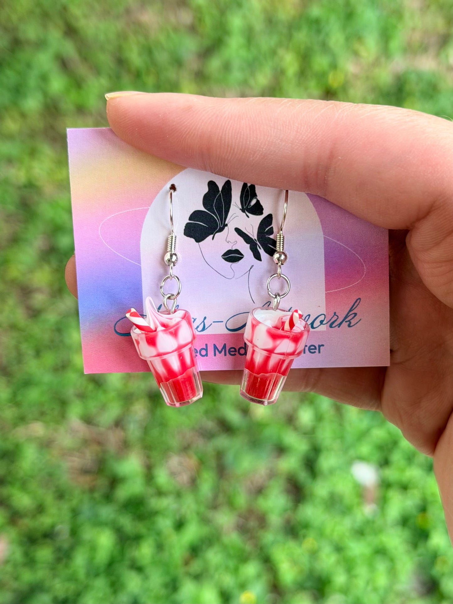 Berry Red Milkshake Earrings