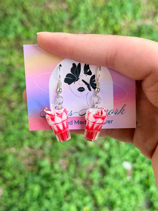 Berry Red Milkshake Earrings