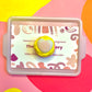 Yellow Cream with Heart Gummy Valentine Cookie