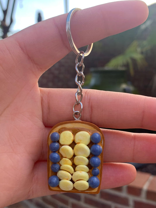 Banana and Blueberry Toast Keychain