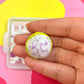 Mardi Gras Cream Puff with Purple Sprinkles Cookie Magnet