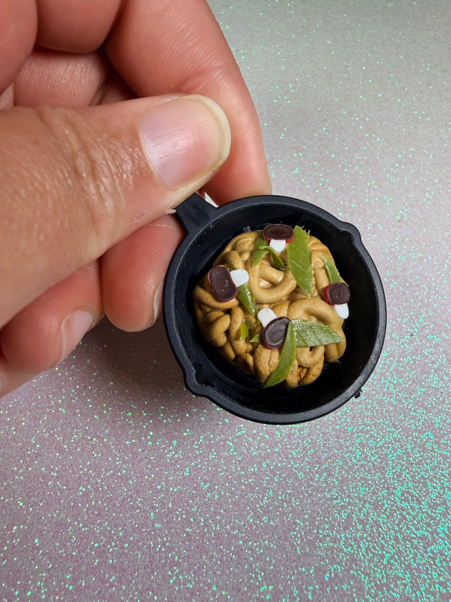 Mushroom Noodles Skillet Charm
